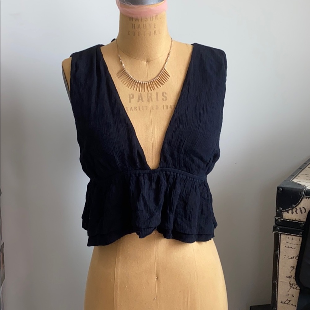 Free people cropped top - black size L